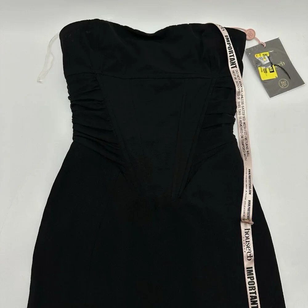 House of CB Black Feather Trim Midi Dress - Picture 5 of 13